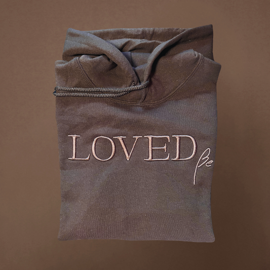 Beloved Chocolate Embroidery Hoodie - Beloved 1 Designs
